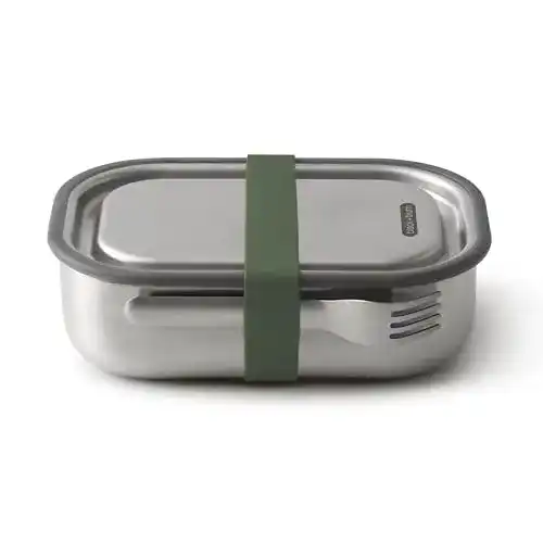 Brotdose Metall Black + Blum Lunchbox Edelstahl 1L in Olive