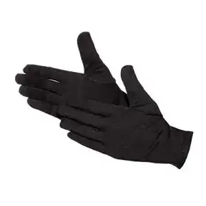 Baumwollhandschuhe mit Handflächen- und Daumenverstärkung schwarz