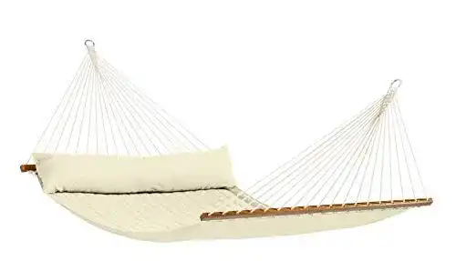 La Siesta Alabama Vanilla Hängematte mit Quilt und Spreizstangen