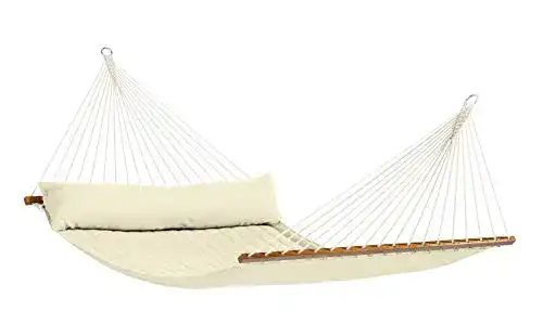 La Siesta Alabama Vanilla Hängematte mit Quilt und Spreizstangen