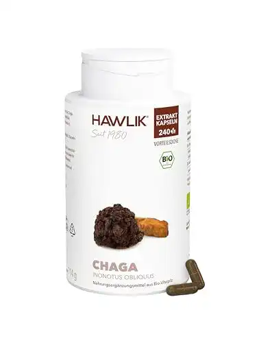 Chaga-Pilz Hawlik Vitalpilze Chaga Extrakt Kapseln – 240 Kapseln