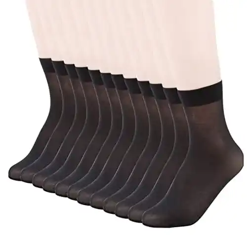 Nylonstrümpfe MANZI Nylon Socken Damen 12 Paar High Ankle