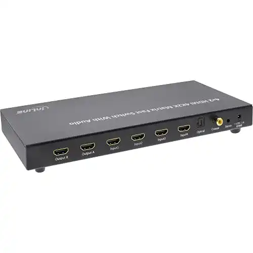 HDMI-Matrix 4×2 Inline 65011K Umschalter für 4 Eingänge und 2 Ausgänge