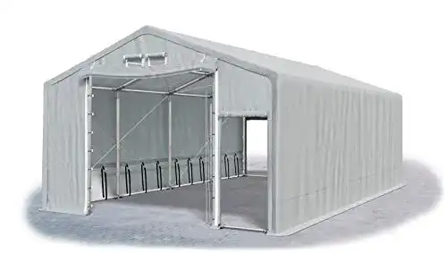 Zeltgarage Das Company Lagerhalle 6x8x2,5 m feuersicher grau