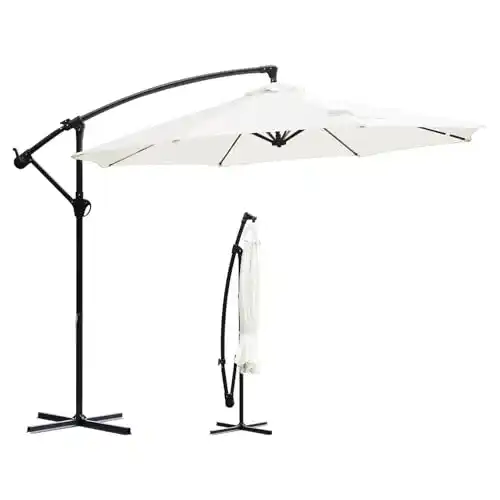 Sekey Ampelschirm 300 cm mit Kurbel für Garten und Terrasse
