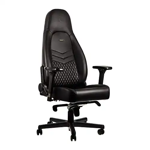 Bürostuhl Echtleder noblechairs ICON Gaming Stuhl in Schwarz