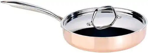 Kupferpfanne Tornwald-Schmiede – Kupfer-Stieltopf mit Deckel 24 cm
