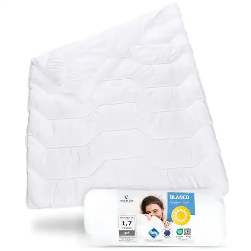 Sommerdecke Third of Life 135×200 Blanco Luftige Schlafdecke