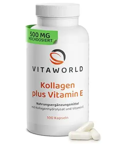 Kollagen-Kapseln mit 500mg Kollagen und Vitamin E von Vitaworld