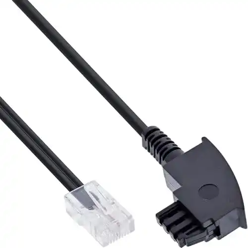 Telefonkabel Inline 18520 TAE-F Kabel für DSL-Router 20m schwarz