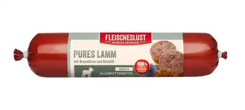 Fleischeslust Classic Pures Lamm Hundefutter mit Hirse, 5er Pack