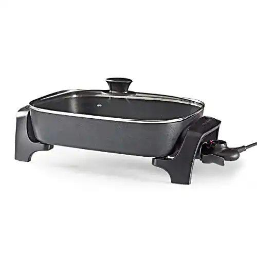 Nedis elektrische Partypfanne 40 cm mit dickwandigem Aluminium-Gehäuse