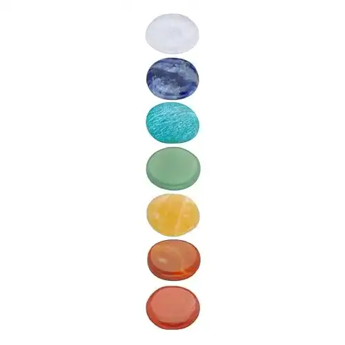 Chakra-Steine Set mit 100% echten Edelsteinen im Baumwollbeutel