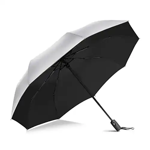 Regenschirm mit UV-Schutz von Zomake Automatischer Falt-Regenschirm mit UPF 50+