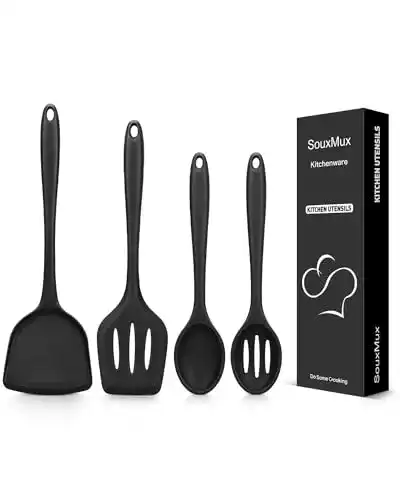 Kochlöffel-Set Souxmux aus Silikon mit 4 Küchenutensilien