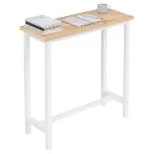 Bartisch Woltu Bistrotisch aus Metall und MDF in Heller Eiche