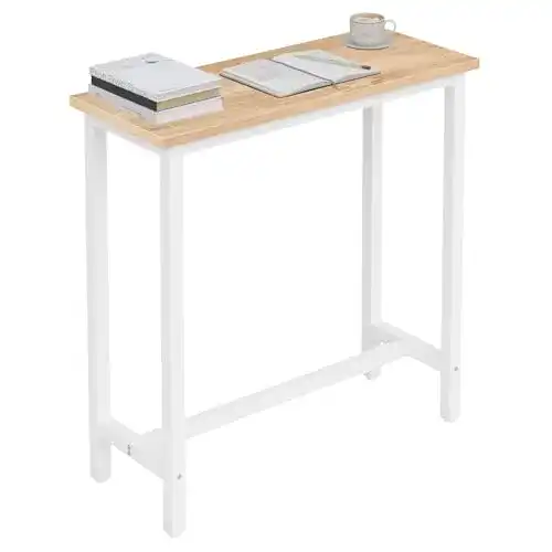 Bartisch Woltu Bistrotisch aus Metall und MDF in Heller Eiche