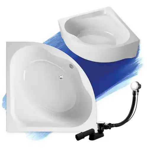 Eckbadewanne Polimat Badland Original Weiß Acryl 150×150 cm