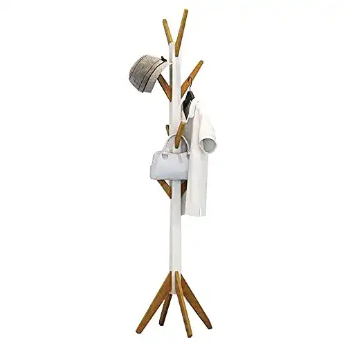 Garderobenständer aus Holz mit 8 Haken und 178 cm Höhe