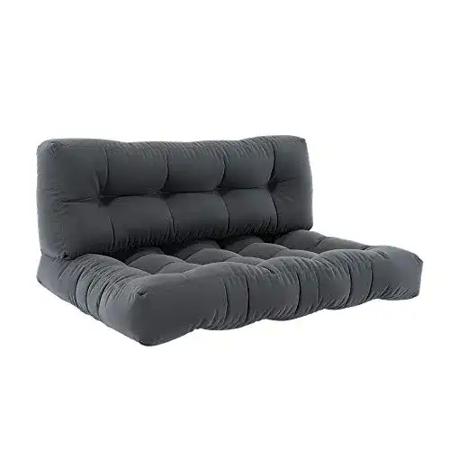 Vicco Palettenkissen Set Flocken in Anthrazit, 120 x 80 cm, 2 Stück