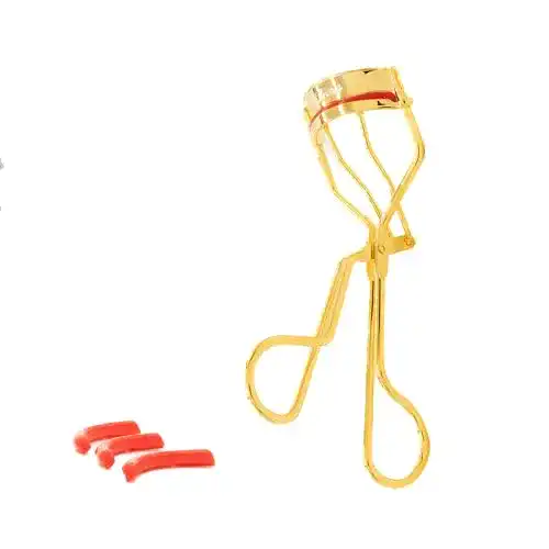 Wimpernzange Tana in Gold mit 3 Ersatzpads