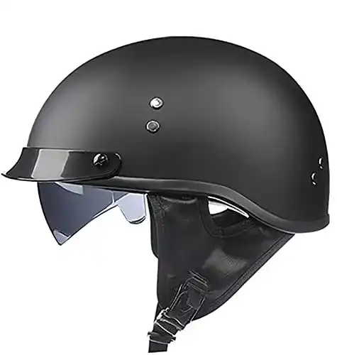 Halbschalenhelm DJCALA Motorrad Halbhelme Brain-Cap