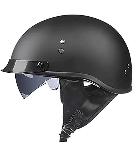 Halbschalenhelm DJCALA Motorrad Halbhelme Brain-Cap