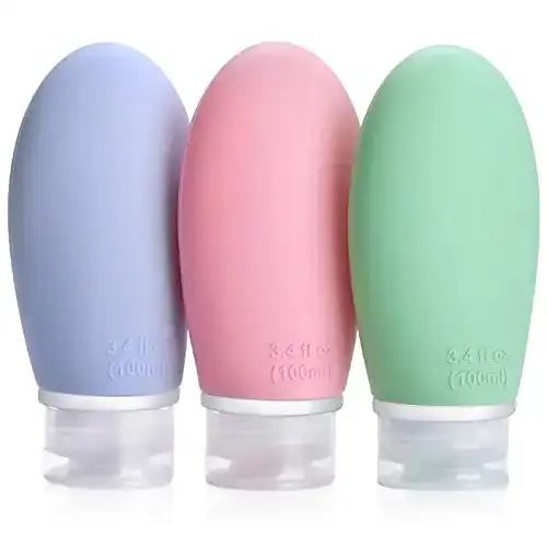 Reiseflaschen aus Silikon 100ml – Set mit 3 nachfüllbaren Flaschen