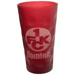 Dubbeglas mit Name graviert für 1. FC Kaiserslautern in Rot