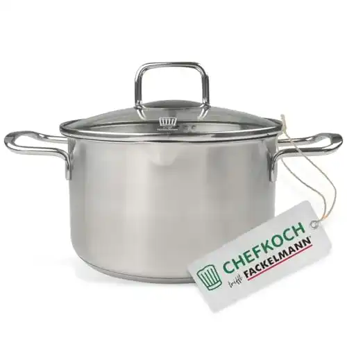 Fackelmann Kochtopf 20 cm Edelstahl mit Antihaftbeschichtung