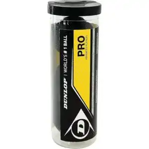 Squashbälle Dunlop Pro Doppel Gelb, 3 Stück für Turniersport
