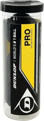 Squashbälle Dunlop Pro Doppel Gelb, 3 Stück für Turniersport