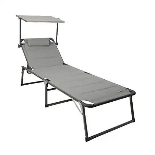 Aluminium Sonnenliege Homecall mit Textilene Polsterung und Sonnendach