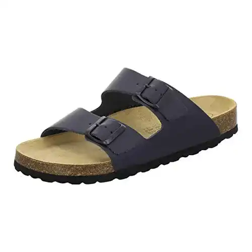 Pantoletten für Herren Afs-Schuhe 3100 Bequeme Hausschuhe aus Leder