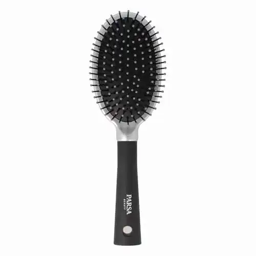 Haarbürste PARSA Beauty Trend Line oval mit Kunststoffpins in Silber