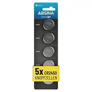 CR2450 Absina Knopfzelle 5er Pack für Blitzerwarner und weitere Anwendungen