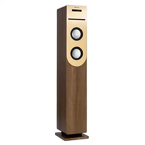 Auna Sound Tower Lautsprecher mit Radio, CD-Player und Bluetooth