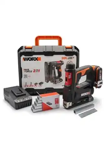 Worx WX843 NailForce Akku-Nagler und Tacker 20V für Nägel und Klammern