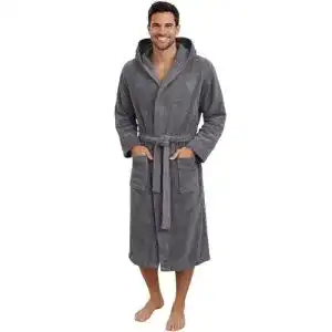 Bademantel Frottee für Herren mit Kapuze in XL