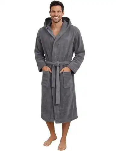 Bademantel Frottee für Herren mit Kapuze in XL