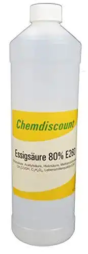 Essigsäure Chemdiscount 1 Liter 80% Lebensmittelqualität E260