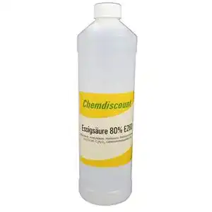 Essigsäure Chemdiscount 1 Liter 80% Lebensmittelqualität E260