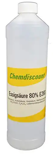 Essigsäure Chemdiscount 1 Liter 80% Lebensmittelqualität E260