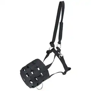 Fressbremse für Pferde Kerbl 321626 Maulkorb aus Nylon, schwarz, COB