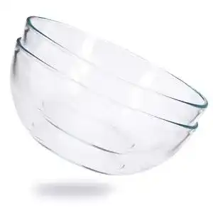 Salatschüssel Set aus Glas, 2er Set, vielseitige Servierschalen