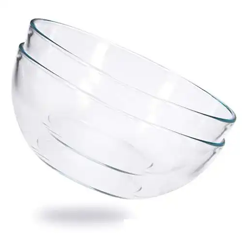 Salatschüssel Set aus Glas, 2er Set, vielseitige Servierschalen