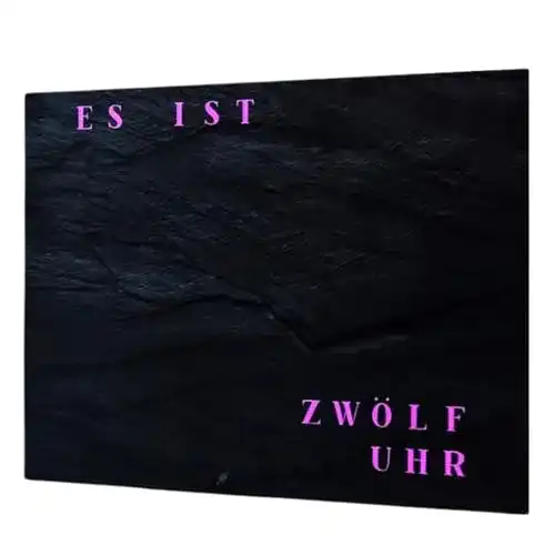 Wortuhr Build-Yours WordClock Jupiter in Schieferoptik mit LED-Anzeige