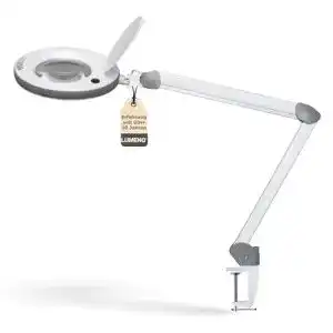 Lupenleuchte Lumeno dimmbare LED 8513GR mit Glaslinse und Helligkeitsstufen