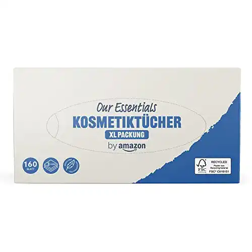 Taschentücher Box von Amazon, 3-lagig, XL Packung mit 160 Stück