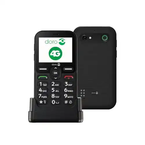 Doro Leva E10 4G Senioren-Handy mit 2,4 Zoll Display und Ladestation